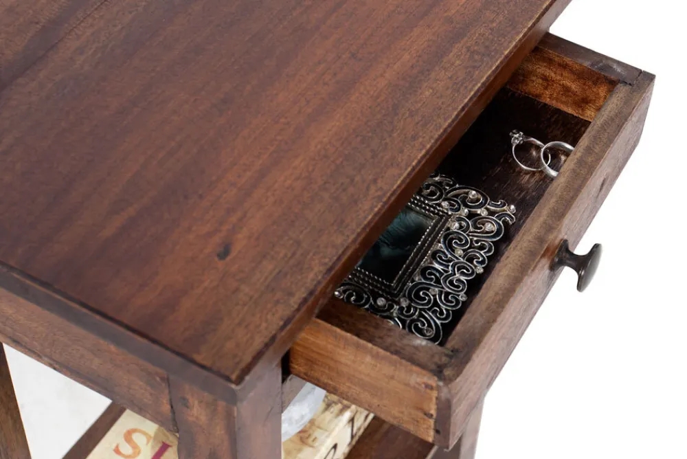 Riess-Ambiente Beistelltische|Mehr... > Massiver Beistelltisch HEMINGWAY 55cm coffee Mahagoniholz Shabby Chic Telefontisch
