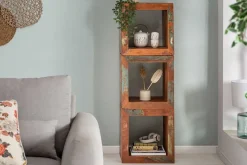 Riess-Ambiente Beistelltische|Mehr... > Massiver Beistelltisch JAKARTA 45cm bunt Cube aus recyceltem Holz Regal