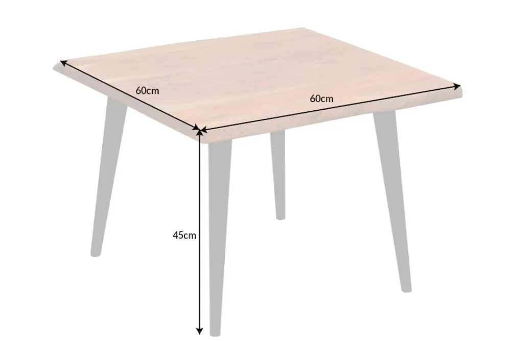 Riess-Ambiente Mehr...|Couchtische > Massiver Beistelltisch ORGANIC LIVING 60cm braun Akazie Couchtisch Live Edge