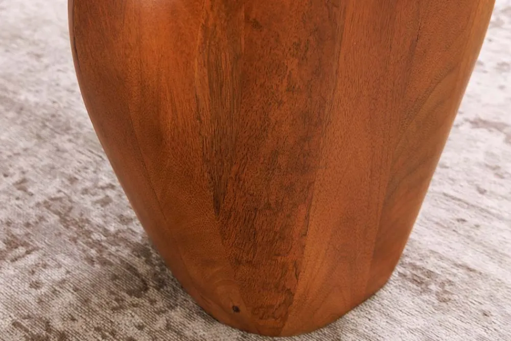 Riess-Ambiente Mehr...|Massivholz Beistelltische > Massiver Beistelltisch ORGANIC 50cm braun Mangoholz oval Säulenfuß