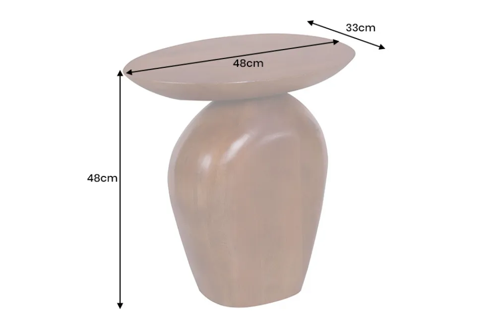Riess-Ambiente Mehr...|Massivholz Beistelltische > Massiver Beistelltisch ORGANIC 50cm braun Mangoholz oval Säulenfuß