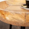 Riess-Ambiente Mehr...|Massivholztische > Massiver Beistelltisch PURE NATURE 35cm natur Mangoholz rund mit schwarzen Metallbeinen