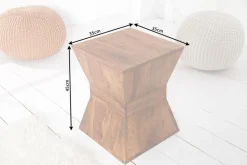 Riess-Ambiente Mehr...|Mehr... > Massiver Beistelltisch PYRAMID 35cm braun Sheeshamholz stone finish Maserung Hocker
