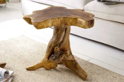 Riess-Ambiente Beistelltische|Mehr... > Massiver Beistelltisch ROOT 40cm Teakholz mit Jahresringen