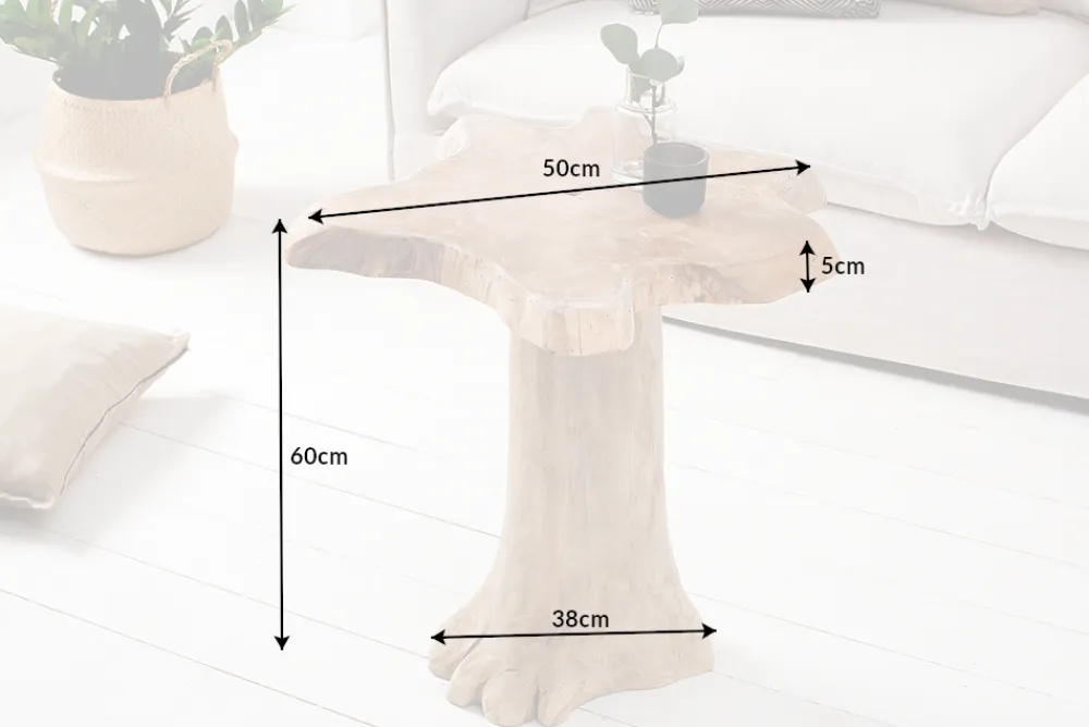Riess-Ambiente Beistelltische|Mehr... > Massiver Beistelltisch ROOT 60cm Teakholz mit Jahresringen