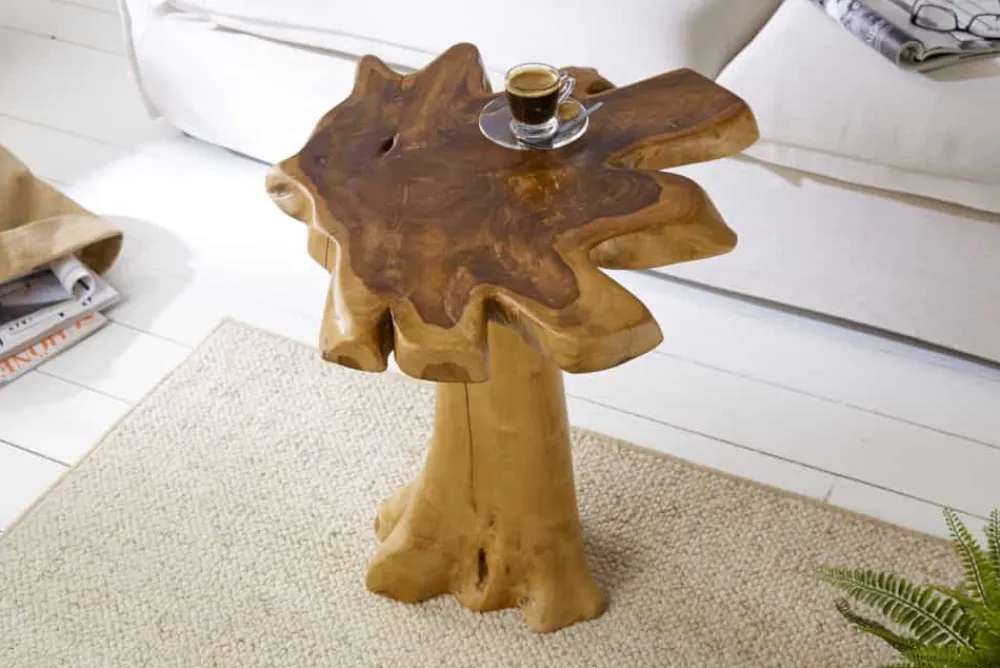 Riess-Ambiente Beistelltische|Mehr... > Massiver Beistelltisch ROOT 60cm Teakholz mit Jahresringen
