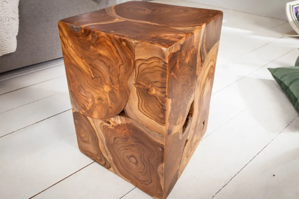 Riess-Ambiente Beistelltische|Mehr... > Massiver Beistelltisch SQUARE 30cm Teakholz Würfel Sitzhocker