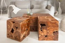 Riess-Ambiente Beistelltische|Mehr... > Massiver Beistelltisch SQUARE 40cm Teakholz Würfel Sitzhocker