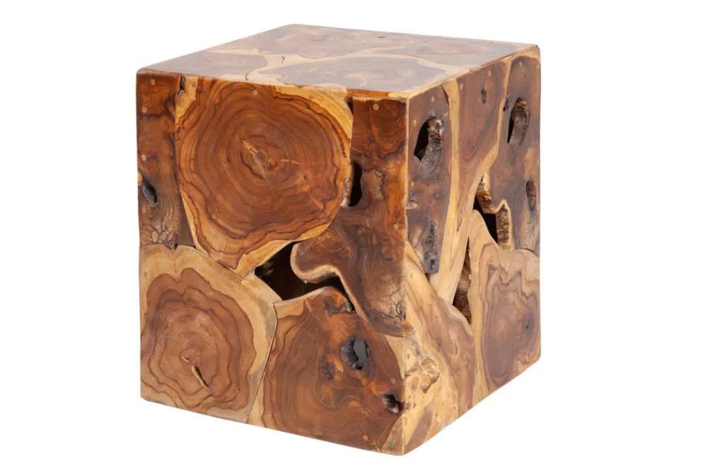 Riess-Ambiente Beistelltische|Mehr... > Massiver Beistelltisch SQUARE 40cm Teakholz Würfel Sitzhocker