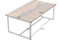 Riess-Ambiente Mehr...|Mehr... > Massiver Couchtisch AMAZONAS 110cm Mangoholz Metall schwarz Baumkante Honey Finish