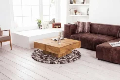 Riess-Ambiente Couchtische & Truhen > Massiver Couchtisch BOLT 70cm braun Mangoholz honey finish handmade