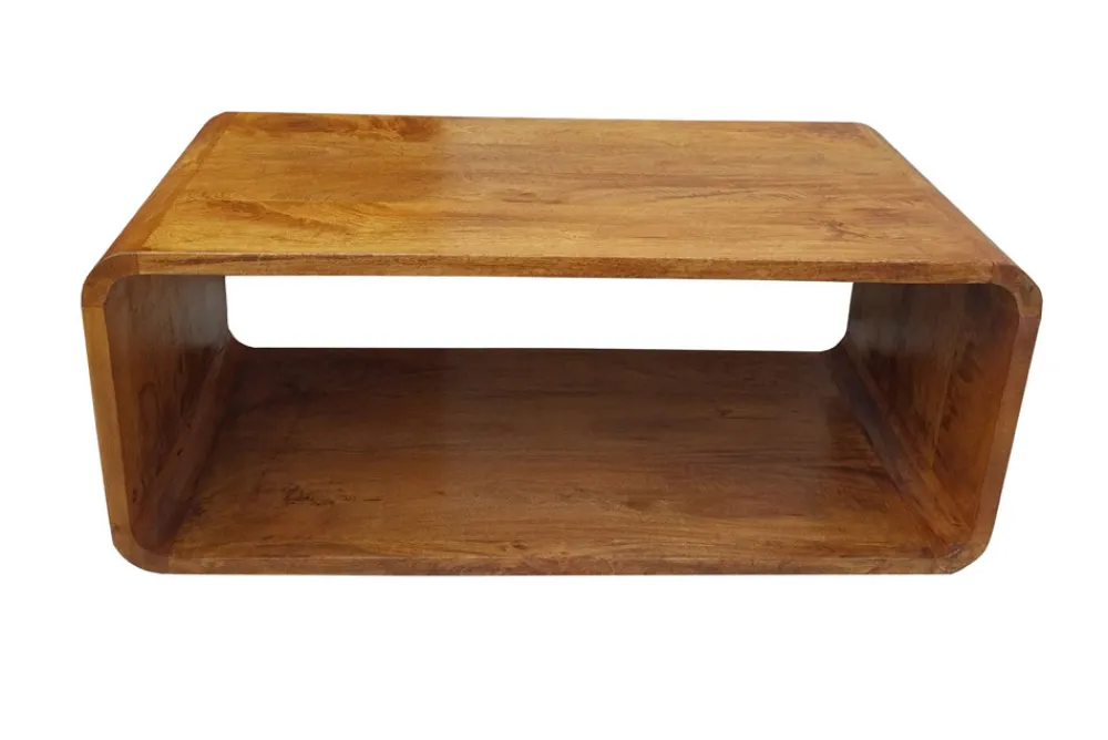 Riess-Ambiente Mehr...|Couchtische > Massiver Couchtisch CUBUS 100cm braun honey finish Mangoholz handmade