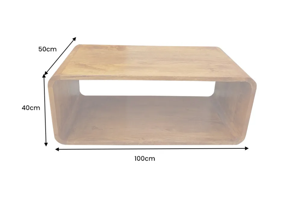 Riess-Ambiente Mehr...|Couchtische > Massiver Couchtisch CUBUS 100cm braun honey finish Mangoholz handmade