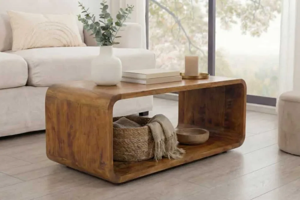 Riess-Ambiente Mehr...|Couchtische > Massiver Couchtisch CUBUS 100cm braun honey finish Mangoholz handmade