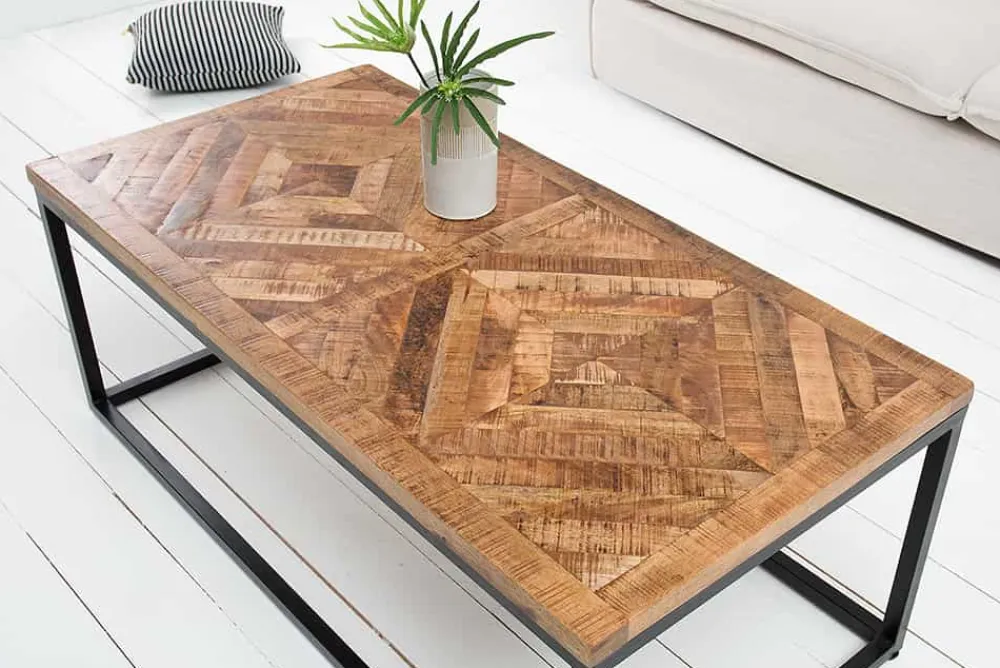 Riess-Ambiente Couchtische & Truhen|Mehr... > Massiver Couchtisch INFINITY HOME 100cm Mangoholz Industrial Design
