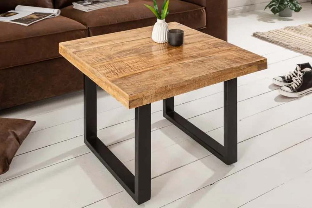 Riess-Ambiente Couchtische & Truhen|Mehr... > Massiver Couchtisch IRON CRAFT 60cm Mangoholz Industrial Design