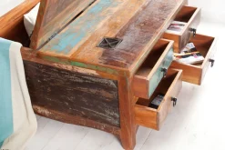 Riess-Ambiente Mehr...|Couchtische > Massiver Couchtisch JAKARTA 70cm bunt Truhe aus recycelten Fischerbooten Holz mit Schubladen