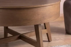 Riess-Ambiente Skandinavisch|Couchtische & Truhen > Massiver Couchtisch KYOTO 70cm braun Mangoholz im Walnuss-Design mit Stauraum