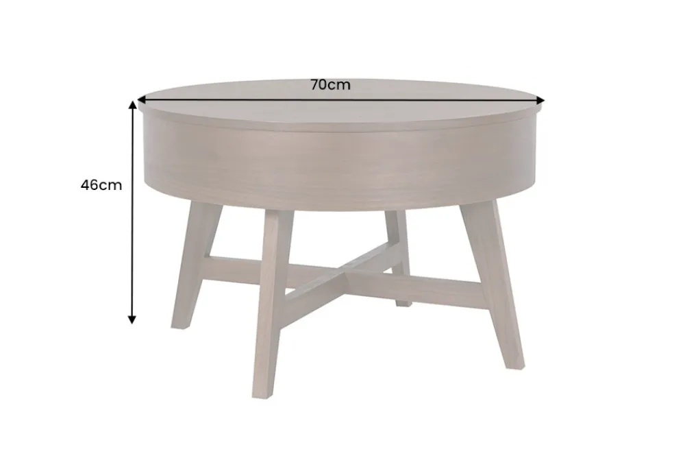 Riess-Ambiente Skandinavisch|Couchtische & Truhen > Massiver Couchtisch KYOTO 70cm braun Mangoholz im Walnuss-Design mit Stauraum