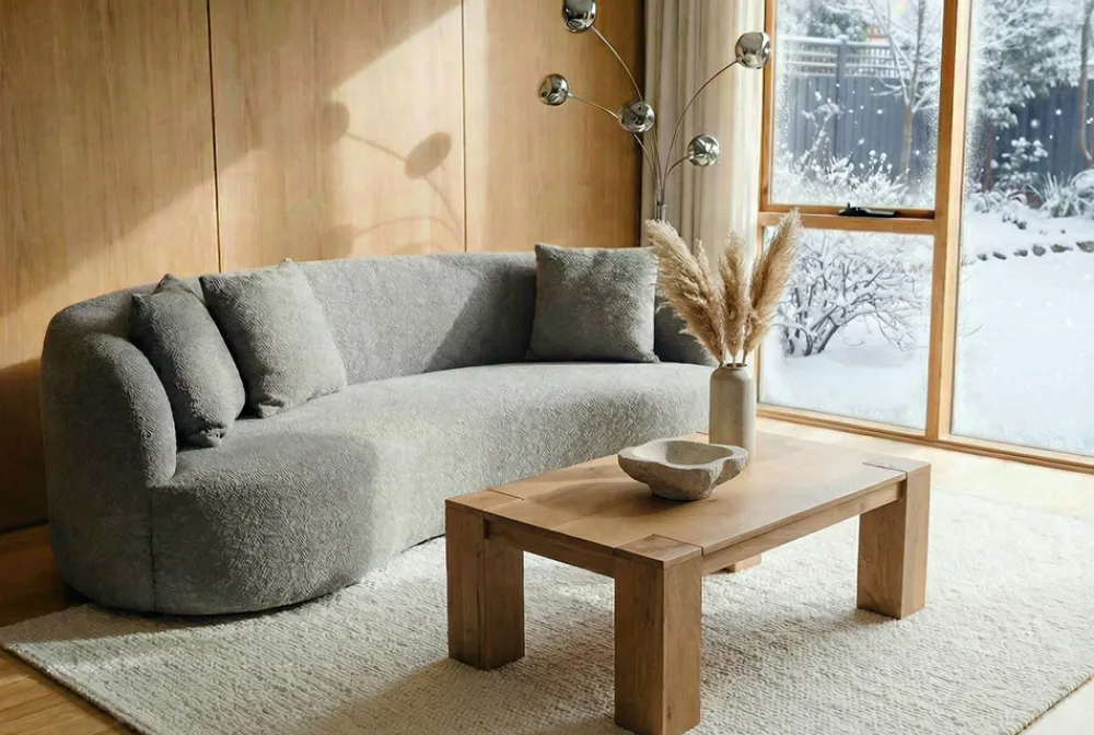 Riess-Ambiente Mehr...|Couchtische > Massiver Couchtisch MAKASSAR 100cm natur Mangoholz cream finish einzigartige Maserung