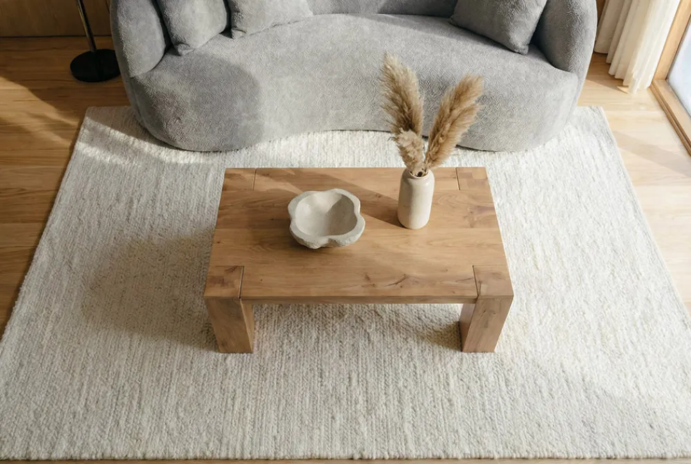 Riess-Ambiente Mehr...|Couchtische > Massiver Couchtisch MAKASSAR 100cm natur Mangoholz cream finish einzigartige Maserung
