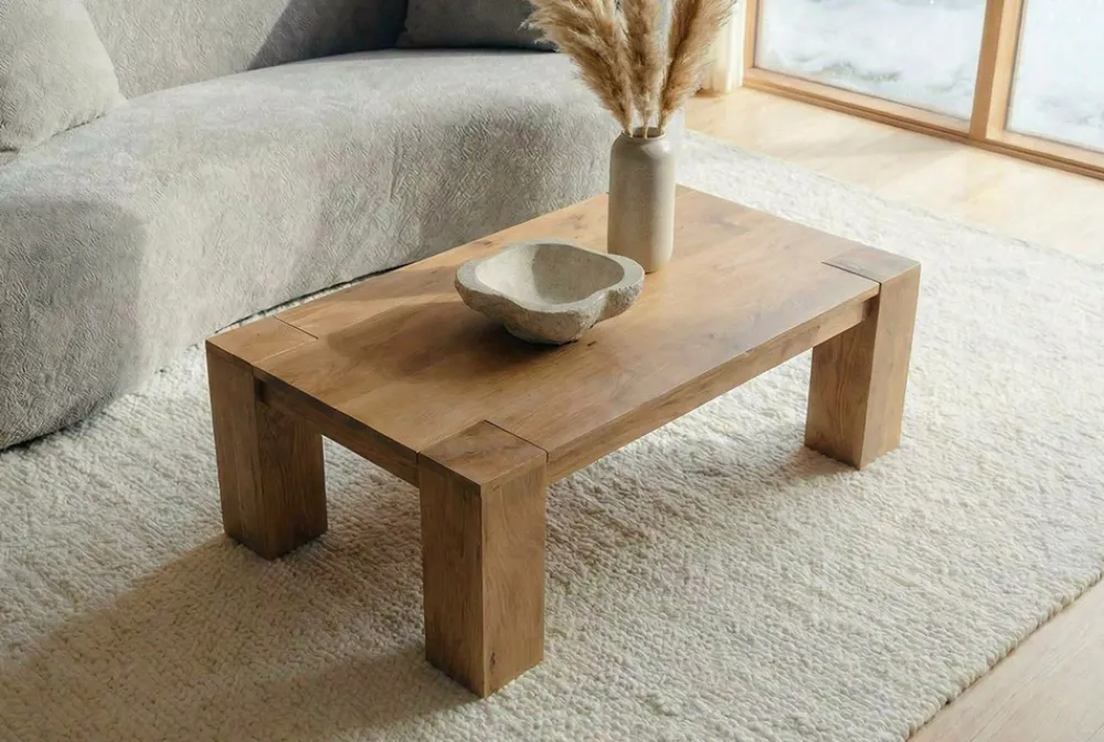 Riess-Ambiente Mehr...|Couchtische > Massiver Couchtisch MAKASSAR 100cm natur Mangoholz cream finish einzigartige Maserung