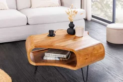 Riess-Ambiente Mehr...|Couchtische > Massiver Couchtisch ORGANIC LIVING 90cm braun honey finish Akazienholz mit Stauraum