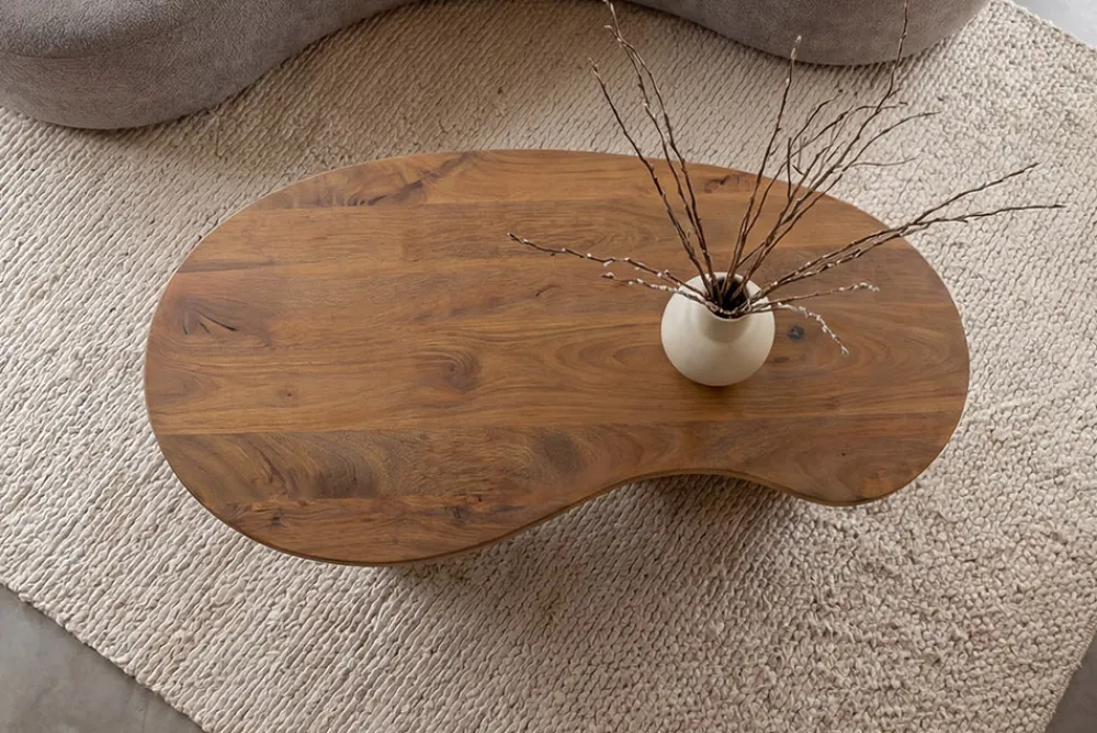 Riess-Ambiente Mehr...|Couchtische > Massiver Couchtisch ORGANIC 120cm natur honey finish Mangoholz organische Form