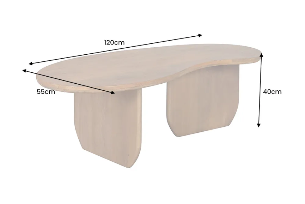 Riess-Ambiente Mehr...|Couchtische > Massiver Couchtisch ORGANIC 120cm natur honey finish Mangoholz organische Form