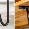 Riess-Ambiente Couchtische & Truhen|Industrial Loft > Massiver Couchtisch SCORPION 100cm natur Mangoholz Metall Hairpin Legs mit Ablage
