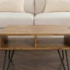 Riess-Ambiente Couchtische & Truhen|Retro Möbel > Massiver Couchtisch SCORPION 60cm braun honey finish Mangoholz mit Hairpin Legs