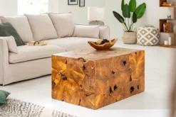 Riess-Ambiente Mehr...|Couchtische > Massiver Couchtisch SQUARE 90cm Teakholz Würfel Handarbeit