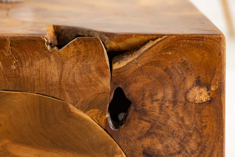 Riess-Ambiente Mehr...|Couchtische > Massiver Couchtisch SQUARE 90cm Teakholz Würfel Handarbeit