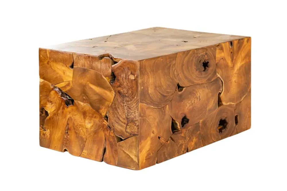 Riess-Ambiente Mehr...|Couchtische > Massiver Couchtisch SQUARE 90cm Teakholz Würfel Handarbeit