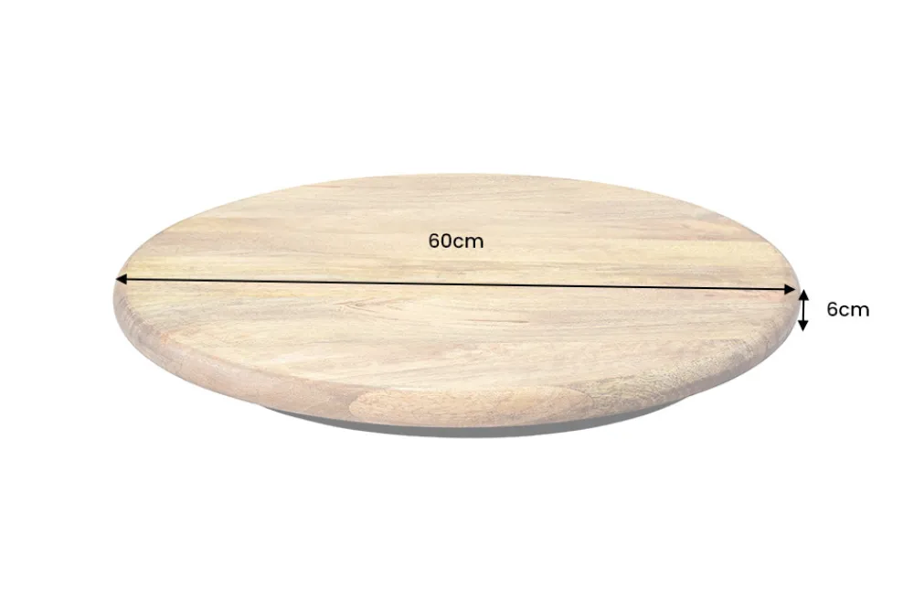 Riess-Ambiente Dekoration|Skandinavisch > Massiver Drehteller SERVANT 60cm natur Mangoholz drehbare Servierplatte rund