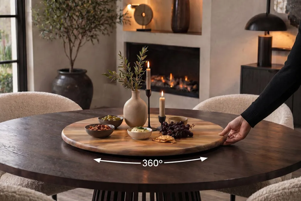 Riess-Ambiente Dekoration|Skandinavisch > Massiver Drehteller SERVANT 60cm natur Mangoholz drehbare Servierplatte rund