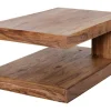 Riess-Ambiente Mehr...|Couchtische > Massiver Edelholz Couchtisch GIANT L 90cm braun Sheesham stone finish mit Ablage