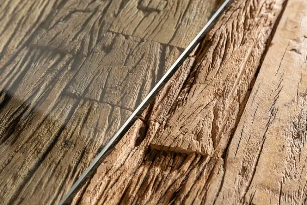 Riess-Ambiente Esstische|Mehr... > Massiver Esstisch BARRACUDA 180cm Teakholz inkl. Glasplatte mit X-Gestell