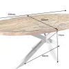 Riess-Ambiente Mehr...|Massivholzesstische > Massiver Esstisch BARRACUDA 220cm braun Teakholz silber Sterngestell Glasplatte