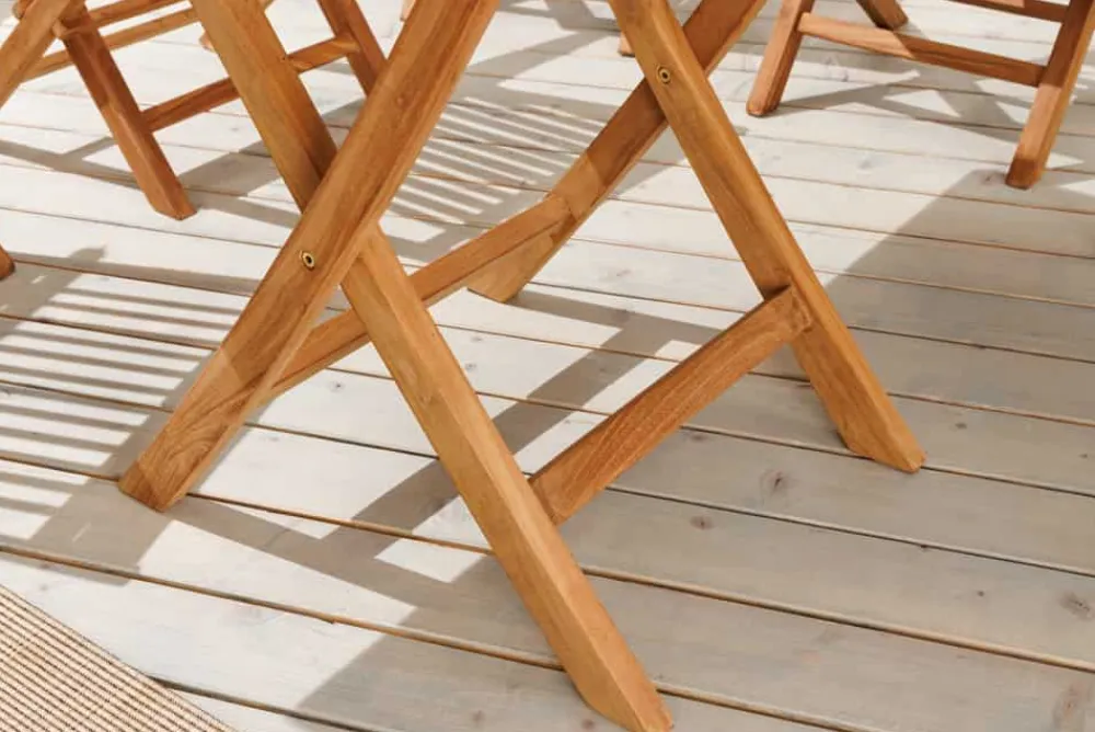 Riess-Ambiente Mehr...|Massivholz Gartenmöbel > Massiver Esstisch EMPIRE TEAK 100cm natur Teakholz klappbar