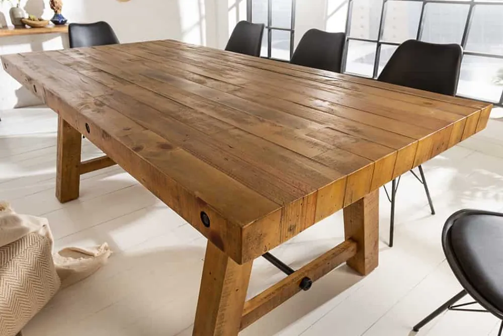 Riess-Ambiente Esstische|Mehr... > Massiver Esstisch FINCA 200cm vintage braun recyceltes Pinienholz Industrial Design