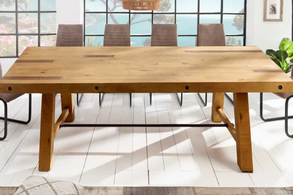 Riess-Ambiente Esstische|Mehr... > Massiver Esstisch FINCA 240cm vintage braun recyceltes Pinienholz Industrial Design