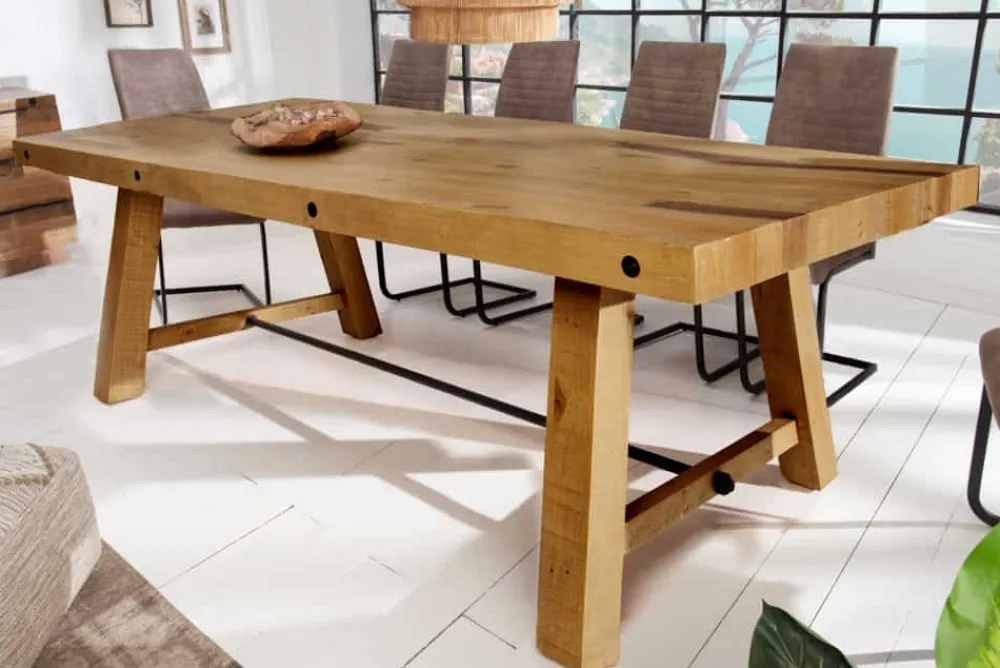 Riess-Ambiente Esstische|Mehr... > Massiver Esstisch FINCA 240cm vintage braun recyceltes Pinienholz Industrial Design