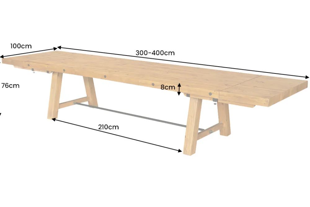 Riess-Ambiente Esstische|Mehr... > Massiver Esstisch FINCA 300-400cm vintage braun verlängerbar recyceltes Pinienholz