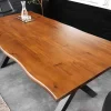 Riess-Ambiente Esstische|Mehr... > Massiver Esstisch GENESIS 200cm braun Akazienholz schwarz X-Gestell Baumkante