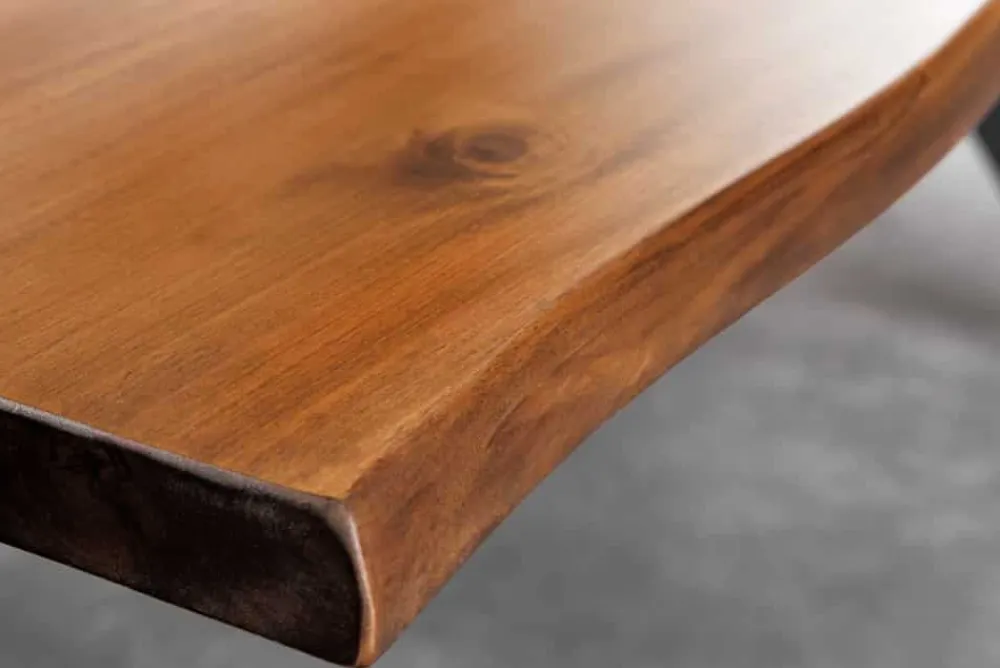 Riess-Ambiente Esstische|Mehr... > Massiver Esstisch GENESIS 200cm braun Akazienholz schwarz X-Gestell Baumkante