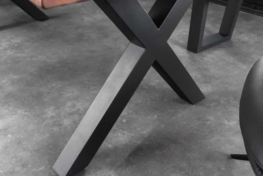 Riess-Ambiente Esstische|Mehr... > Massiver Esstisch GENESIS 200cm braun Akazienholz schwarz X-Gestell Baumkante