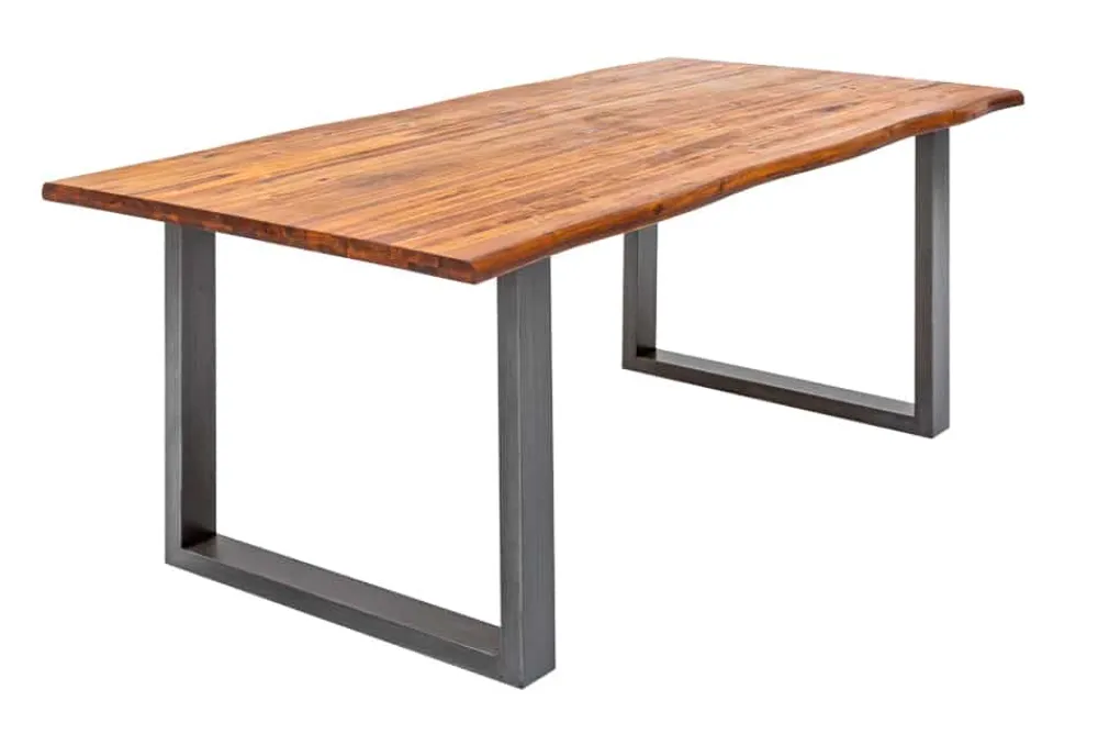 Riess-Ambiente Esstische|Mehr... > Massiver Esstisch GENESIS 160cm braun Akazienholz Baumkante Eisengestell Industrial
