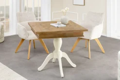 Riess-Ambiente Mehr...|Massivholzesstische > Massiver Esstisch HAMPTONS 70cm hellbraun creme recycelte Pinie Bistrotisch