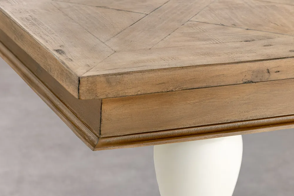 Riess-Ambiente Mehr...|Massivholzesstische > Massiver Esstisch HAMPTONS 70cm hellbraun creme recycelte Pinie Bistrotisch